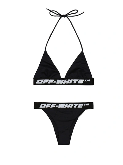 Shop Off-white Logo Bikini In White/black