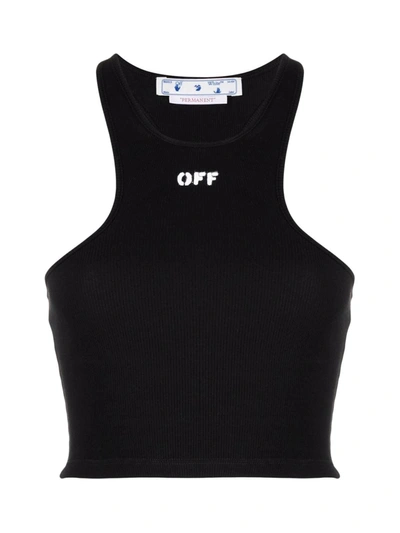 Shop Off-white Off Stamp Ribbed Rowing Top In Black White