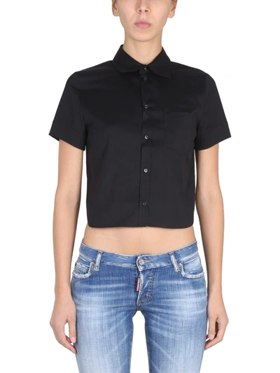 Shop Dsquared2 Cropped Shirt In Nero