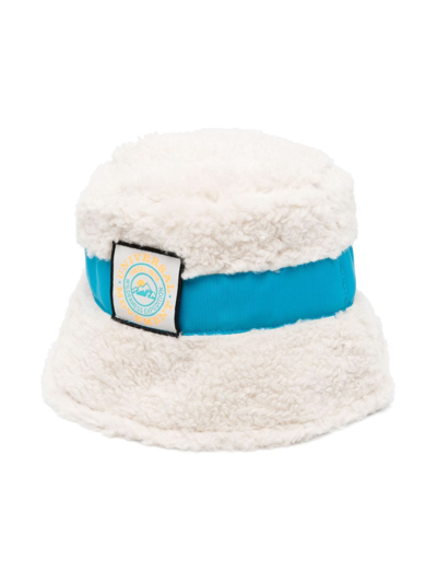 Shop Diesel Logo-patch Faux-fur Bucket Hat In Neutrals