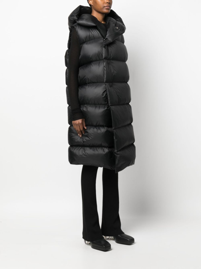 Rick Owens Oversized Quilted Knit-paneled Shell Hooded Down Jacket In Black