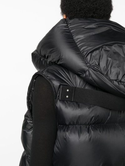 Shop Rick Owens Liner Hooded Down Gilet In Black