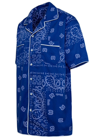 Shop Rhude Blue Tencel Shirt