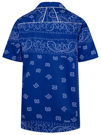 Shop Rhude Blue Tencel Shirt