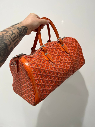 Pre-owned Goyard No More Dropsgrail!! Orange Duffle Bag 35