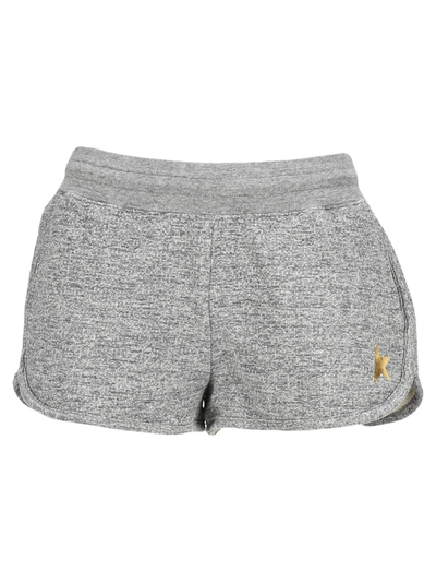 Golden Goose Melange Gray Diana Star Collection Shorts With Gold Star On The Front In Medium Grey Melange/gold