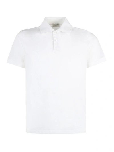 Shop Saint Laurent Buttoned Short-sleeved Polo Shirt In Default Title