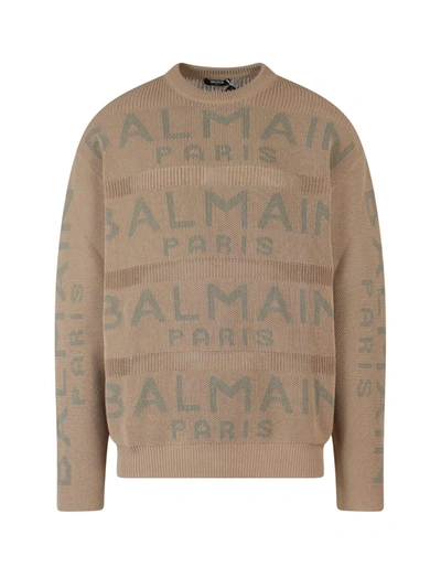 Shop Balmain Sweater In Brown