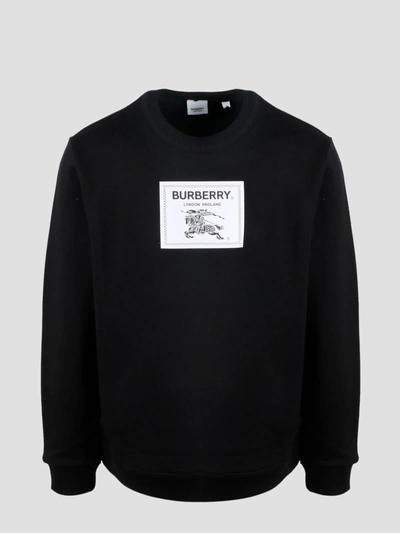 Shop Burberry Lyttelton Label Sweatshirt In Black