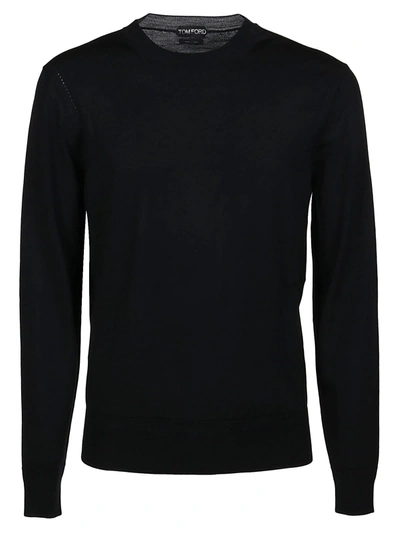 Shop Tom Ford Fine Gauge Merino Sweater In Black