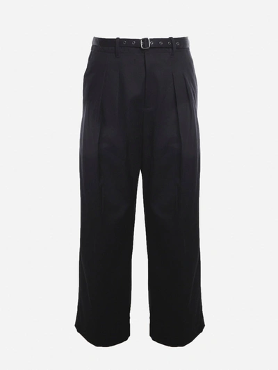 Shop Jw Anderson J.w. Anderson Wide Leg Trousers Made Of Cotton In Black