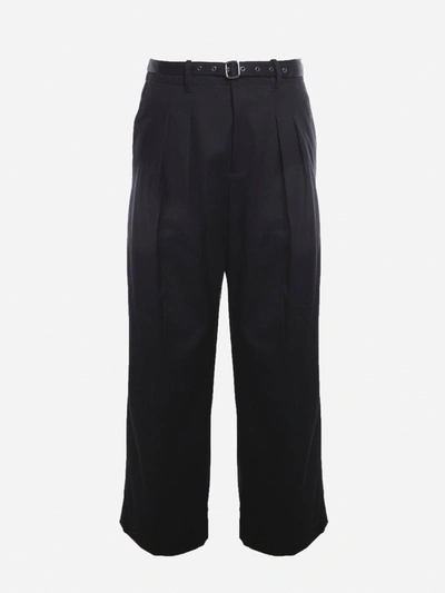 Jw Anderson J.w. Anderson Wide Leg Trousers Made Of Cotton In Black