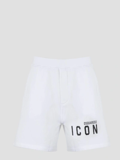 Shop Dsquared2 Be Icon Shorts In White