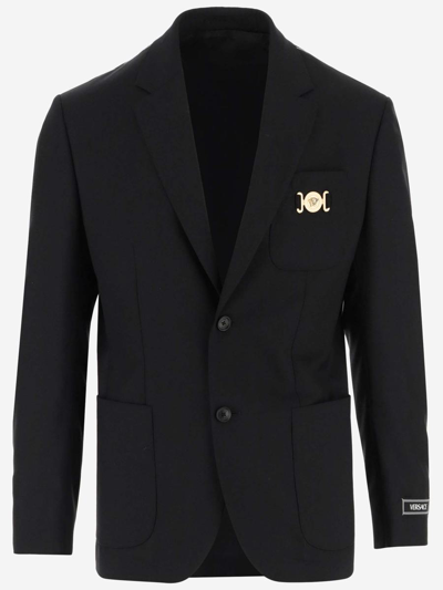 Shop Versace Jackets Black In Nero
