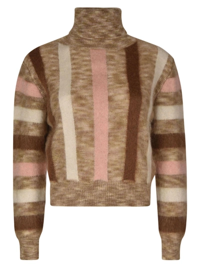 Dsquared2 Striped Crop Jumper In Natural