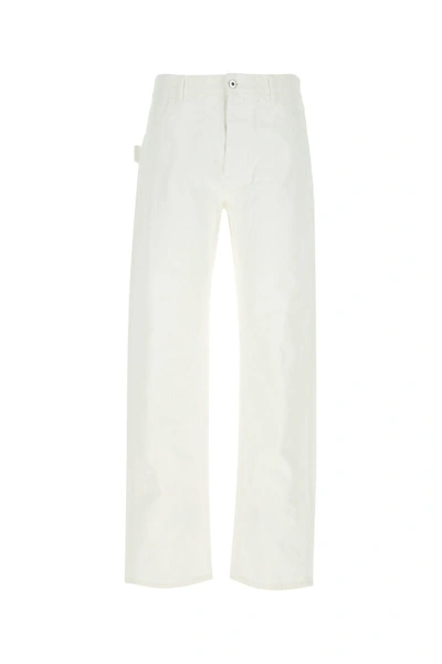 Shop Bottega Veneta White Denim Jeans In Bianco