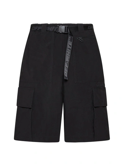 Shop Off-white Shorts In Black Dark Grey