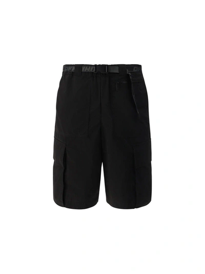 Shop Off-white Cargo Shorts In Black Dark