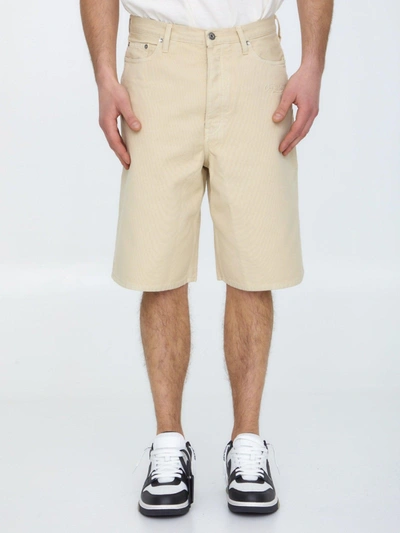 Shop Off-white Wave Off Shorts In New Beige