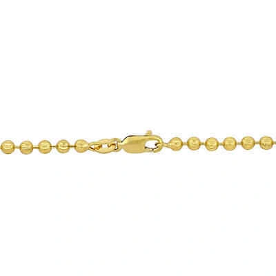 Pre-owned Amour 3mm Diamond Cut Ball Chain Necklace In 10k Yellow Gold, 16 In