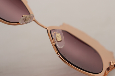 Pre-owned Dolce & Gabbana Sunglasses Dg2202 Pink Gold Rose Sequin Embroidery Rrp 1130usd In Red