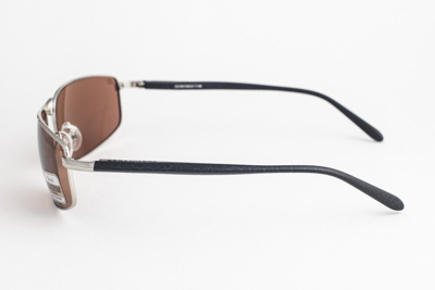 Pre-owned Serengeti Luigi Silver Black / Tannery Drivers Sunglasses 7383 60mm In Brown