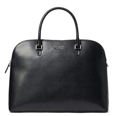Pre-owned Kate Spade Work Tote Laptop Womens Black Large Spencer Leather 15in Crossbody