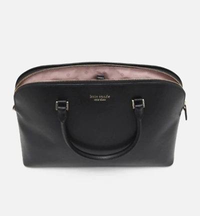 Pre-owned Kate Spade Work Tote Laptop Womens Black Large Spencer Leather 15in Crossbody
