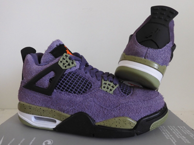 Pre-owned Jordan Wmns Nike Air  4 Retro Canyon Purple-safety Orange Sz 5.5 [aq9129-500]