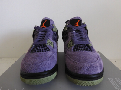 Pre-owned Jordan Wmns Nike Air  4 Retro Canyon Purple-safety Orange Sz 5.5 [aq9129-500]