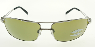 Pre-owned Serengeti Dante Shiny Silver / 555nm Green Sunglasses 7314 63mm