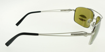 Pre-owned Serengeti Dante Shiny Silver / 555nm Green Sunglasses 7314 63mm