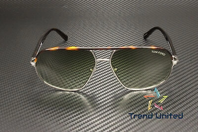 Pre-owned Tom Ford Ft1019 14p Metal Light Ruthenium Gradient Green 59 Mm Men's Sunglasses
