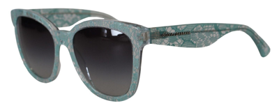 Pre-owned Dolce & Gabbana Sunglasses Dg4190 Blue Lace Crystal Acetate Butterfly Rrp 440usd In Gray
