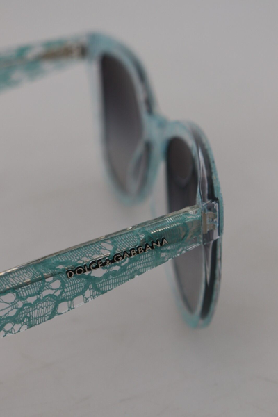 Pre-owned Dolce & Gabbana Sunglasses Dg4190 Blue Lace Crystal Acetate Butterfly Rrp 440usd In Gray