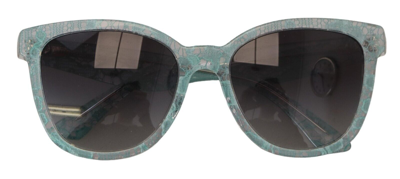 Pre-owned Dolce & Gabbana Sunglasses Dg4190 Blue Lace Crystal Acetate Butterfly Rrp 440usd In Gray