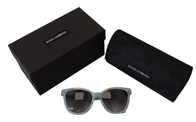 Pre-owned Dolce & Gabbana Sunglasses Dg4190 Blue Lace Crystal Acetate Butterfly Rrp 440usd In Gray