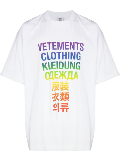 Shop Vetements T-shirts & Tops In Whiterainb
