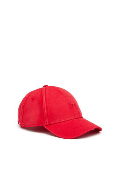 Shop Diesel Baseball Cap In Washed Cotton Twill In Red