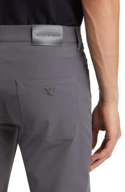 Shop Emporio Armani Tech Stretch 5-pocket Pants In Grey