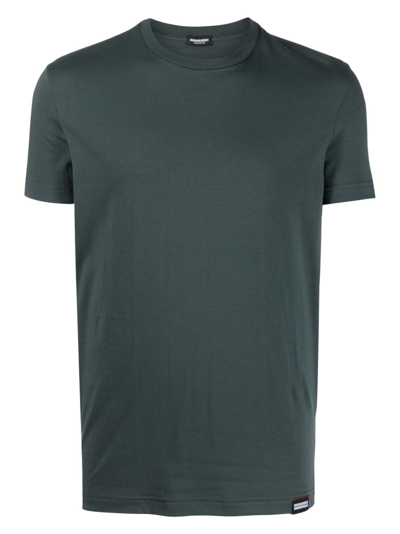 Shop Dsquared2 Logo-patch Cotton T-shirt In Green