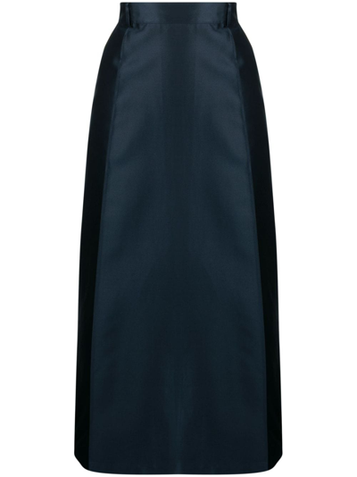 Shop Kiton High-waist A-line Midi Skirt In Blue