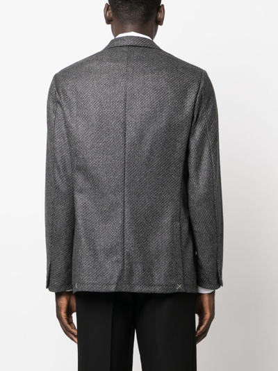 Shop Canali Single-breasted Blazer In Grey