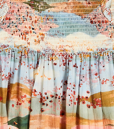 Shop Chloé Kids Printed Cotton Dress In Multicoloured