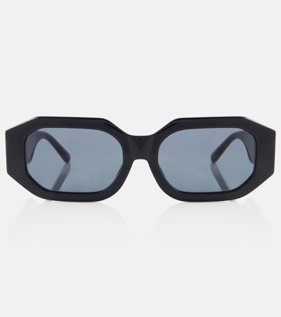 Shop Attico X Linda Farrow Blake Rectangular Sunglasses In Black