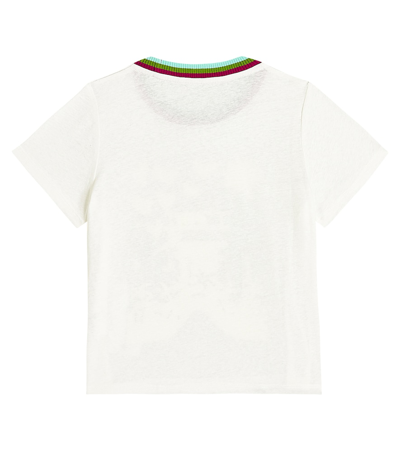 Shop Zimmermann Halcyon Printed Linen And Cotton T-shirt In White