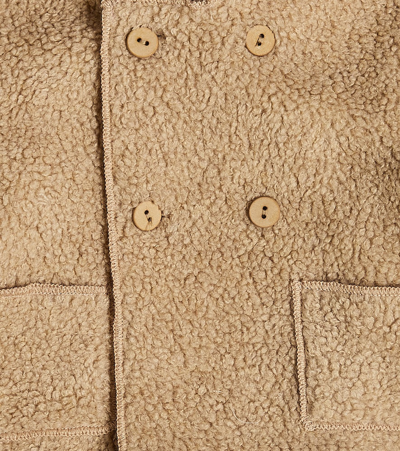 Il Gufo Baby Faux Shearling Coat In Beige