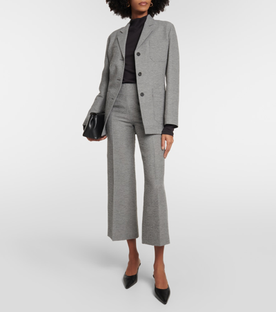 Totême Toteme Womens Grey Melange Single-breasted Jersey Wool And Recycled Polyamide-blend Blazer In Grey