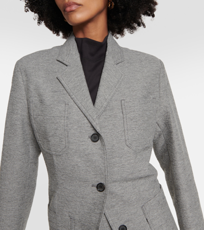 Shop Totême Fitted Wool-blend Blazer In Grey
