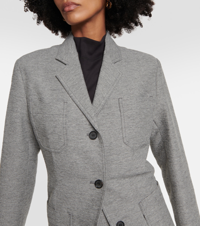 Totême Toteme Womens Grey Melange Single-breasted Jersey Wool And Recycled Polyamide-blend Blazer In Grey